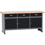�tabli k�pper 12159, largeur 170 cm, 3 tiroirs, 3 portes, capacit� de charge 300 kg, plan de travail ...