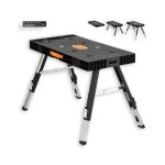 Fuxtec - tabli pliant fx - wb - table de travail, �chafaudage, chevalet de sciage, planche � roulettes ...