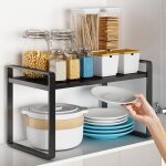 �tag�re extensible en m�tal - �tag�re de cuisine extensible - organiseur r�glable - �tag�re � �pices ...