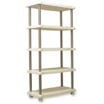 Etagere de rangement - plastiken - 5 plateaux - rsine - 30kg / plateau - h 184 x l 88 x p 44cm - beige ...