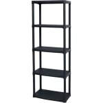 Etagere en rsine tood - 5 tablettes - noir - 60x30xh 176 cm