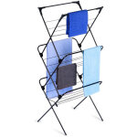 Etendoir a linge vertical en metal noir 61x58x136 cm