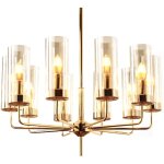 Eterion chandelier 10 cognac - lustre ambre 70cm