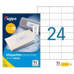 Etiquettes adresses 70 x 37 mm agipa 119015 - bo�te de 2400