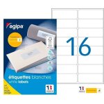 Etiquettes adresses 99, 1 x 33, 9 mm agipa 118985 - bo�te de 1600
