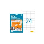 Etiquettes adresse jet d'encre, laser et copieur 70 x 37 mm apli blanche - bote de 240