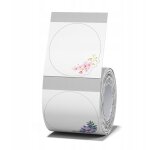 �tiquettes autocollantes niimbot 41 mm fleurs rondes transparentes 170 pi�ces b21 / b3s / b1