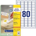 Etiquette universelles avery - zweckform l4732rev - 25 35. 6 x 16. 9 mm papier blanc 2400 pc(s) dcollable ...