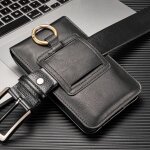 �tui de ceinture pour hommes, pochette de ceinture en cuir pour t�l�phone portable pour universel (noir) ...