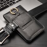 �tui de ceinture pour hommes, pochette de ceinture en cuir pour t�l�phone portable pour universel (noir) ...