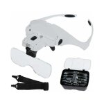 Euritecsa - lunette de loupe 2 lumires led 5 lentilles lunettes grossissantes ajustable, interchangeable, ...