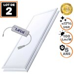 Europalamp - 2 dalles led premium ultra slim 120x30 40w blanc neutre 4000k