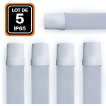 Europalamp ? lot de 5 r�glette led 36w 120cm �tanche ip65 ? lumi�re blanche froide 6000k ? flux lumineux ...