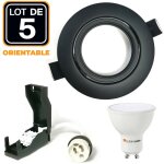 5 spots encastrables orientables noir matt avec gu10 led de 7w 5 spots encastrables orientables noir matt avec gu10 led de 7w