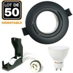 50 spots encastrables orientables noir matt avec gu10 led de 5w 50 spots encastrables orientables noir matt avec gu10 led de 5w