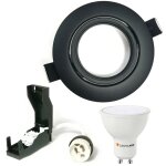 Kit complet spot encastrable orientable noir matt avec gu10 led Kit complet spot encastrable orientable noir matt avec gu10 led