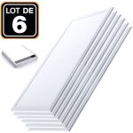 Europalamp - lot 6 dalles led 40w 120x30 pmma blanc froid 6000k + 6 kits de