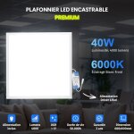 Europalamp ? pack de 6 dalles led 600x600 40w pmma blanc neutre 4000k ? flux lumineux 3600 lm ? angle ...
