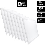 Europalamp ? pack de 8 dalles led 600x600 40w ? blanc neutre 4000k ? flux lumineux 3600 lm ? installation ...