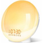Eveil lumire led radio rveil matin lumineux lampe de chevet 20 niveaux de luminosit simulateur d'aube ...