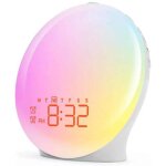 Eveil lumi�re led radio r�veil matin lumineux lampe de chevet 20 niveaux de luminosit� simulateur d'aube ...