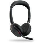 Evolve2 65 flex ms - casque sans fil bluetooth hybride pour le travail, annulation active du bruit, connectivi ...