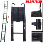 Dayplus - extensible 6. 2m 20. 3ft echelles echelle alu tlescopique avec 2x crochet amovible