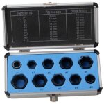 Sollbry - extracteur d'crou cass, lot de 10 pices, bote en aluminium, extracteur de boulons casss, ...