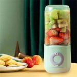 Extracteur de jus �lectrique portable de fruits vert 500ml - batterie rechargeable int�gr�e - abs