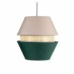 Pendentif 3 abat - jour trajano1xe27 vert / beige regx35x35 cm