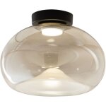 Fabas - brena - plafonnier rond avec led int�gr�e luce - applique murale led dimmable 19w - cognac concave ...