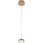 Fabas luce - dunk - suspension simple en laiton satin� de led 8w dimmable, design moderne