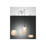 Fabas luce lighting - lustre suspendu fiona led en m�tal et verre souffl� ambr� 3496 - 47 - 125 fabas ...