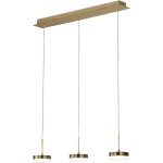 Fabas luce - suspension dunk 3 lumi�res - led 24 w dimmable - laiton satin� design lin�aire