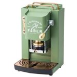 Faber pro deluxe - machine à café avec presse à dosettes en laiton - cadre en acier vert acide mat Faber pro deluxe - machine à café avec presse à dosettes en laiton - cadre en acier vert acide mat