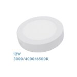 Fabrilamp downlight surface diorite 12w 3000k - 4000k - 6500k white 1080lm 3, 5x17x17 cm Fabrilamp downlight surface diorite 12w 3000k - 4000k - 6500k white 1080lm 3, 5x17x17 cm