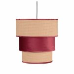 Fabrilamp - pendentif lucio de 3 abat - jours et 1 lumi�re e27 wine red