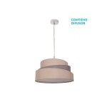 Fabrilamp - lampe de abat - jour de plafonnier 40 cm de diam�tre gris et taupe. 3xe27. dimensions dimmablex40c ...