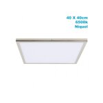 Fabrilamp - panneau de surface 36w 6500k tivoli nickel 2, 5x40x40 cm 3060 lm