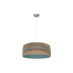 Fabrilamp - pendentif natalia 1xe27 nickel / sac - turquoise regx50x50 cm