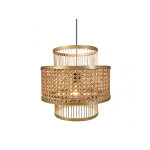 Fabrilamp - suspension en bambou / rotin 1xe27 bromelia regx36x36 cm