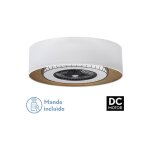 Fabrilamp - ventilateur dc tania 72w blanc / bois clair 5 pales 6 vitesses 3col tlcommande, mmoire, ...