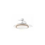 Ventilateur de plafond evros 72w blanc et hêtre 3 pales Ventilateur de plafond evros 72w blanc et hêtre 3 pales