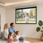 Fabulcozy �cran de projection motoris� 265l x 183h cm, 4:3 4k hd, montage mural / plafond, t�l�commande ...