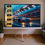 Fabulcozy �cran de projection avec support tr�pied r�glable en hauteur �cran vid�o projecteur 84 pouces ...