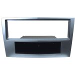Facade autoradio compatible avec opel corsa d 06 - 11 - argent - avec vide poche