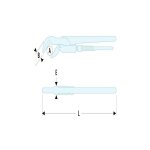 Cl� serre - tube facom, ouverture 60mm, long. 600 mm, acier forg� ( prix pour 1 )