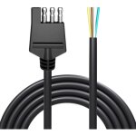 Faisceau de cablage de remorque � 4 voies, 18awg, 6, 56 pieds, connecteur de remorque � 4 broches vers ...