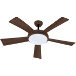 Farelek - wallis chocolat - ventilateur de plafond 132cm 38w + clairage led
