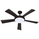 Farelek - wallis noir - ventilateur de plafond 132cm 38w + clairage led